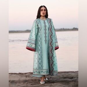 Hussain rehar cyan dress